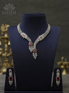 American Diamond Necklace - Red