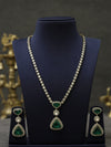 American Diamond doublet stone green long necklace