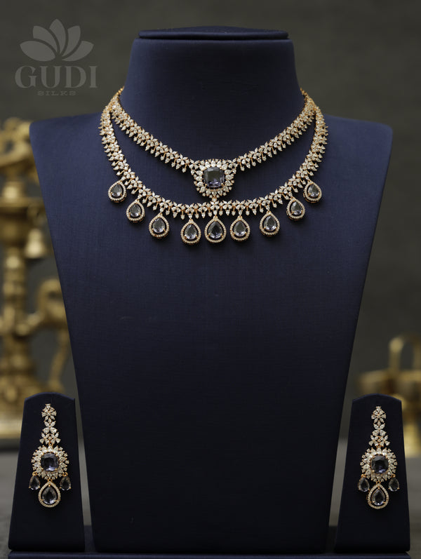 American Diamond Necklace - Green