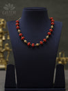 Gold coral ball beaded necklace set