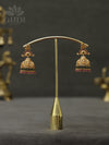 Antique temple jhumkas with bead drops