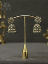 Peacock Moissanite victorian jhumka with green beads