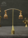 Antique temple jhumkas with bead drops