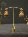 Antique temple jhumkas with bead drops