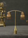 Antique temple jhumkas with bead drops