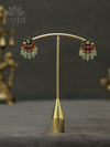 Jadau earrings - Stud with lush green beads