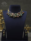 Sabyasachi inspired victorian finish multicolor statement necklace set