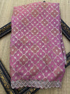 Georgette saree with embellishments - Ombre - pink and purple