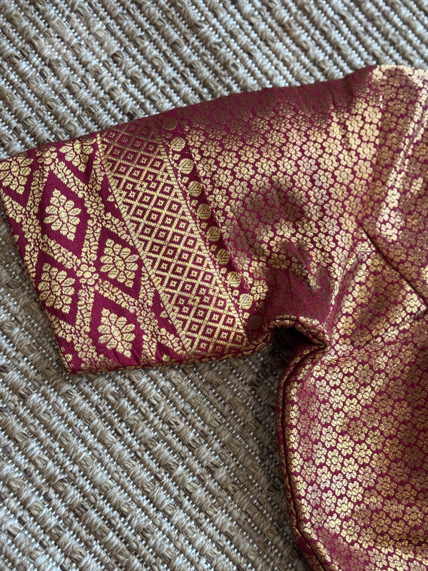 Royal Maroon Banarasi silk blouse
