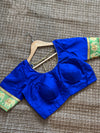 Blue silk blouse