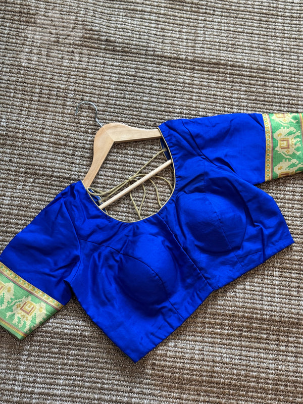 Blue silk blouse