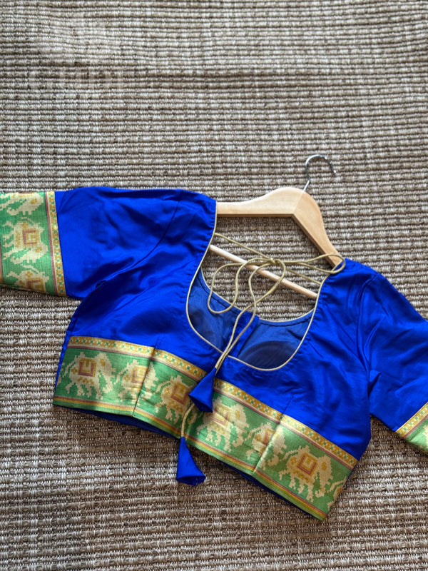 Blue silk blouse