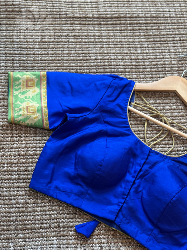 Blue silk blouse