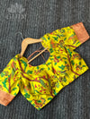 Yellow kalamkari silk blouse