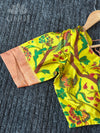 Yellow kalamkari silk blouse