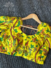 Yellow kalamkari silk blouse