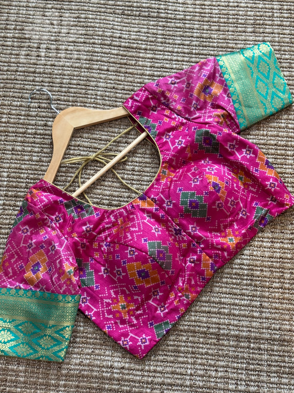 Pink Patola silk blouse