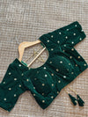 Green velvet blouse
