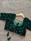 Green velvet blouse