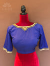 Blue Embroidered silk blouse
