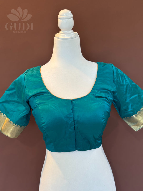 Blue silk blouse