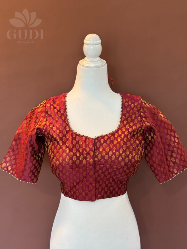 Maroon silk blouse