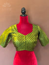 Green Banarasi silk blouse