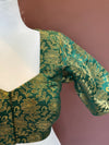 Green Banarasi silk blouse