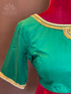 Green Embroidered silk blouse