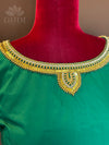Green Embroidered silk blouse