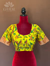 Yellow kalamkari silk blouse