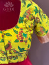 Yellow kalamkari silk blouse