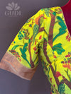 Yellow kalamkari silk blouse