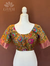 Brown kalamkari silk blouse
