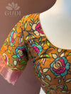 Brown kalamkari silk blouse