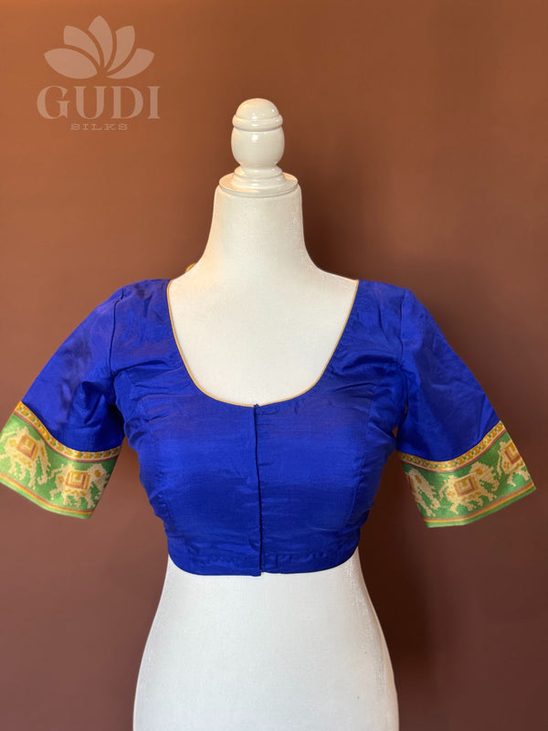 Blue silk blouse