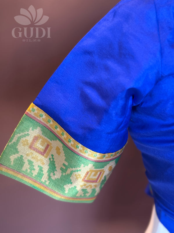 Blue silk blouse