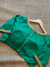 Green Embroidered silk blouse