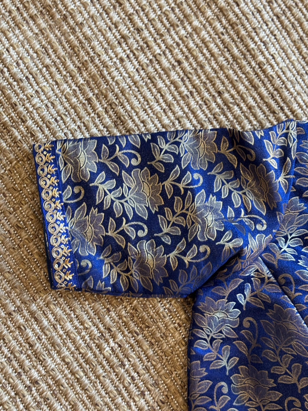 Blue Banarasi silk blouse