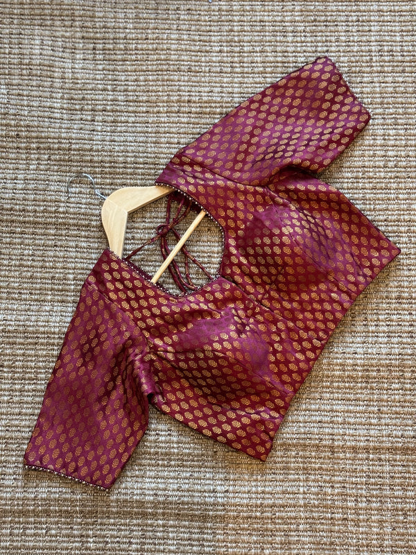 Maroon silk blouse