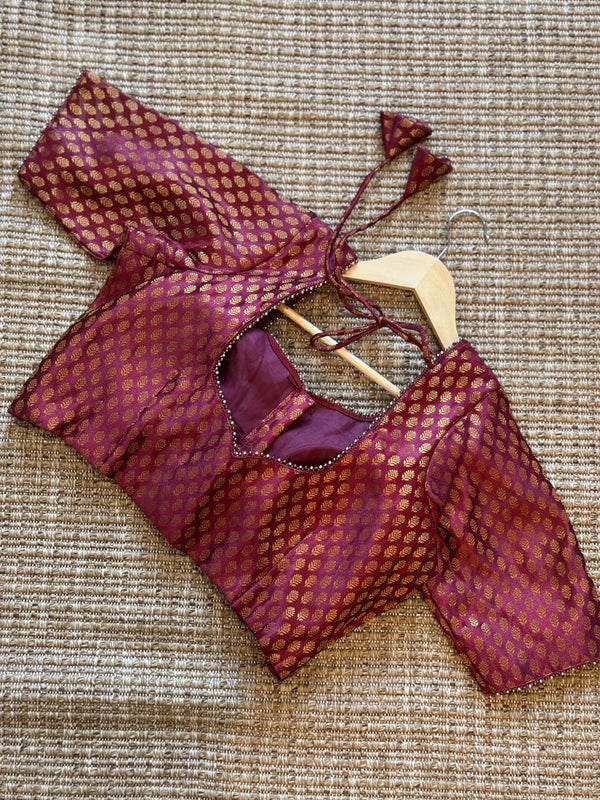Maroon silk blouse