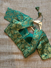 Green Banarasi silk blouse