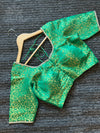 Green Banarasi silk blouse
