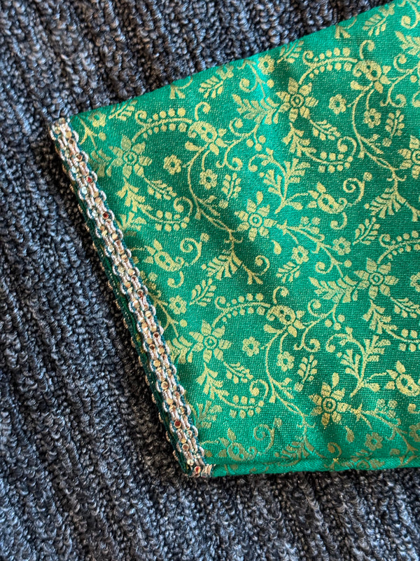 Green Banarasi silk blouse