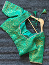 Green Banarasi silk blouse