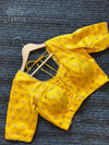 Yellow Banarasi silk blouse