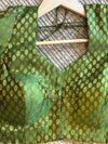 Green Banarasi silk blouse