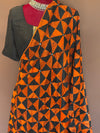Orange and black phulkari duppatta