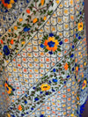Cream with blue phulkari duppatta