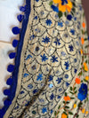 Cream with blue phulkari duppatta